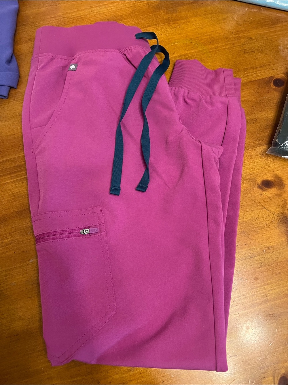Figs Zamora Technical Scrub Pants with Contrast Navy Drawstring XXS PO5711